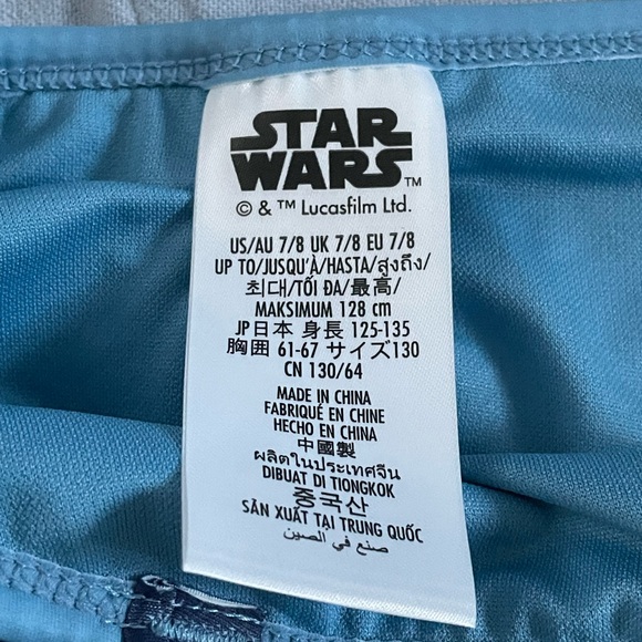 NEW Disney Parks Star Wars R2-D2 Droid Girls Swimsuit Set in White Blue - Picture 6 of 7